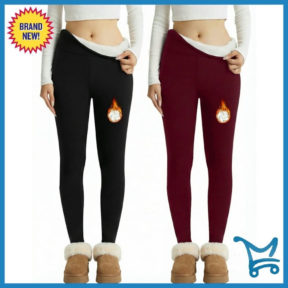 Fleece Lined Thermal Leggings High Waisted Yoga Pants Winter Warm